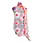 Premium Quality Floral Printed Scarf Silk and Wool Mix Lightweight MSW104