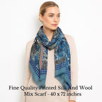 Premium and Soft Quality Printed Scarf Silk and Wool Lightweight MSW105