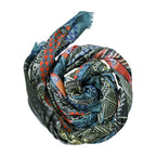 Premium and Soft Quality Printed Scarf Silk and Wool Lightweight MSW105