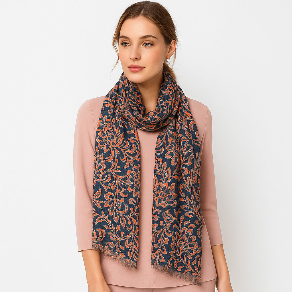 Womens Viscose Print Scarf Lightweight Wraps MV513