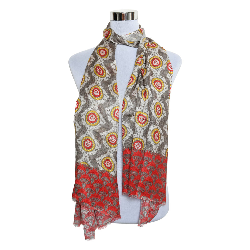 Womens Viscose Print Scarf Lightweight Wraps MV514