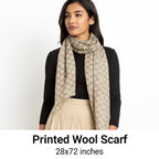 Premium & Soft Quality Printed Scarf Cashmere Wool Lightweight MWL303