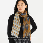 Premium & Soft Quality Printed Scarf Cashmere Wool Lightweight MWL309