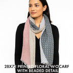 Premium & Soft Quality Printed Scarf Cashmere Wool Lightweight MWL314