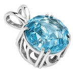 Sky Blue Topaz 925 Sterling Silver Pendant Necklace Jewelry SP01003