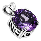 Amethyst 925 Sterling Silver Pendant Necklace Jewelry SP01004