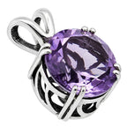 Amethyst 925 Sterling Silver Pendant Necklace Jewelry SP01006