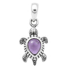 Tortoise - Amethyst 925 Sterling Silver Pendant Necklace Jewelry SP01008