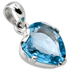 Heart - Sky Blue Topaz 925 Sterling Silver Pendant Necklace Jewelry SP01012