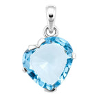 Heart - Sky Blue Topaz 925 Sterling Silver Pendant Necklace Jewelry SP01012