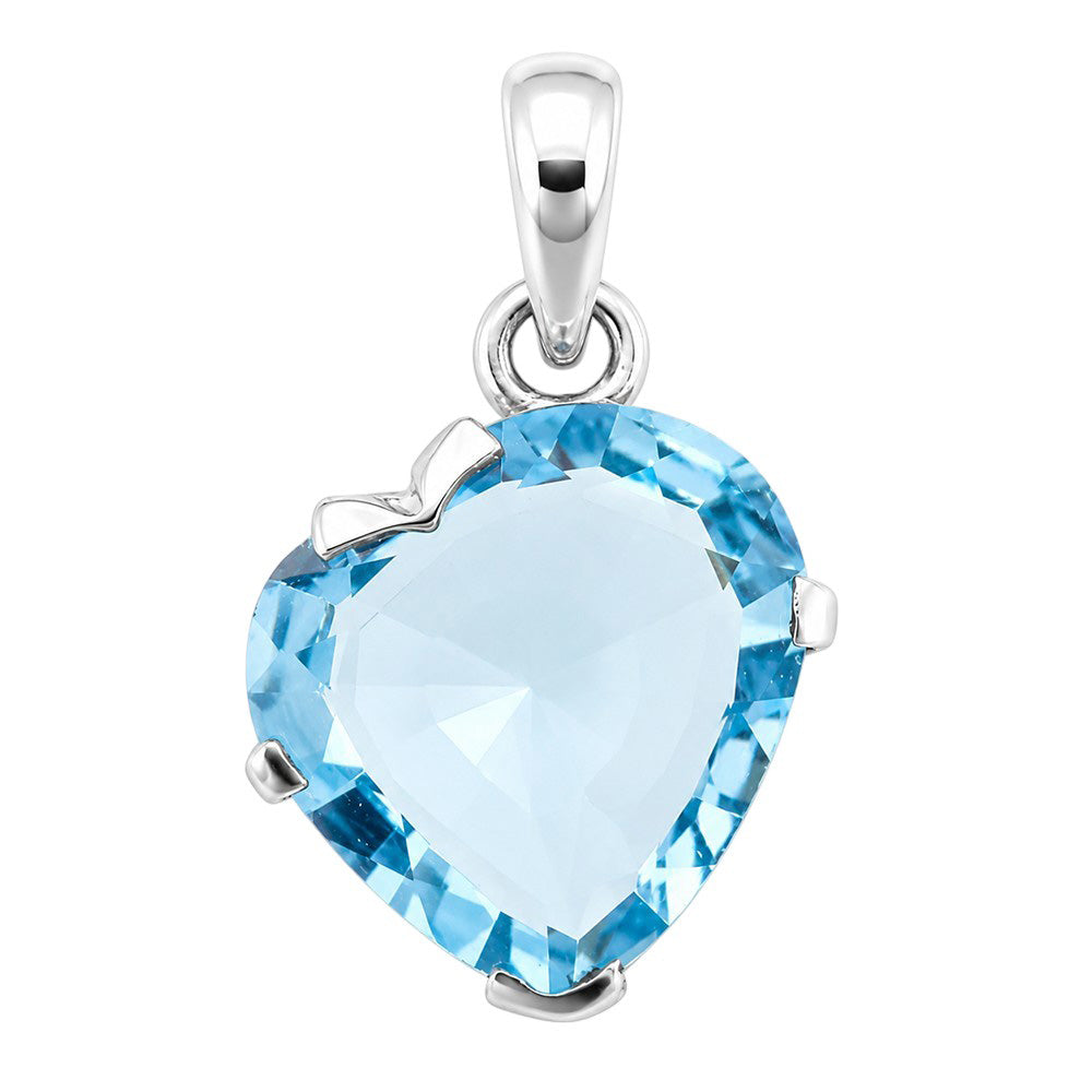 Heart - Sky Blue Topaz 925 Sterling Silver Pendant Necklace Jewelry SP01012