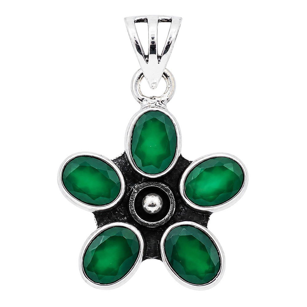 Green Onyx 925 Sterling Silver Pendant Necklace Jewelry SP01013