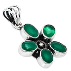 Green Onyx 925 Sterling Silver Pendant Necklace Jewelry SP01013