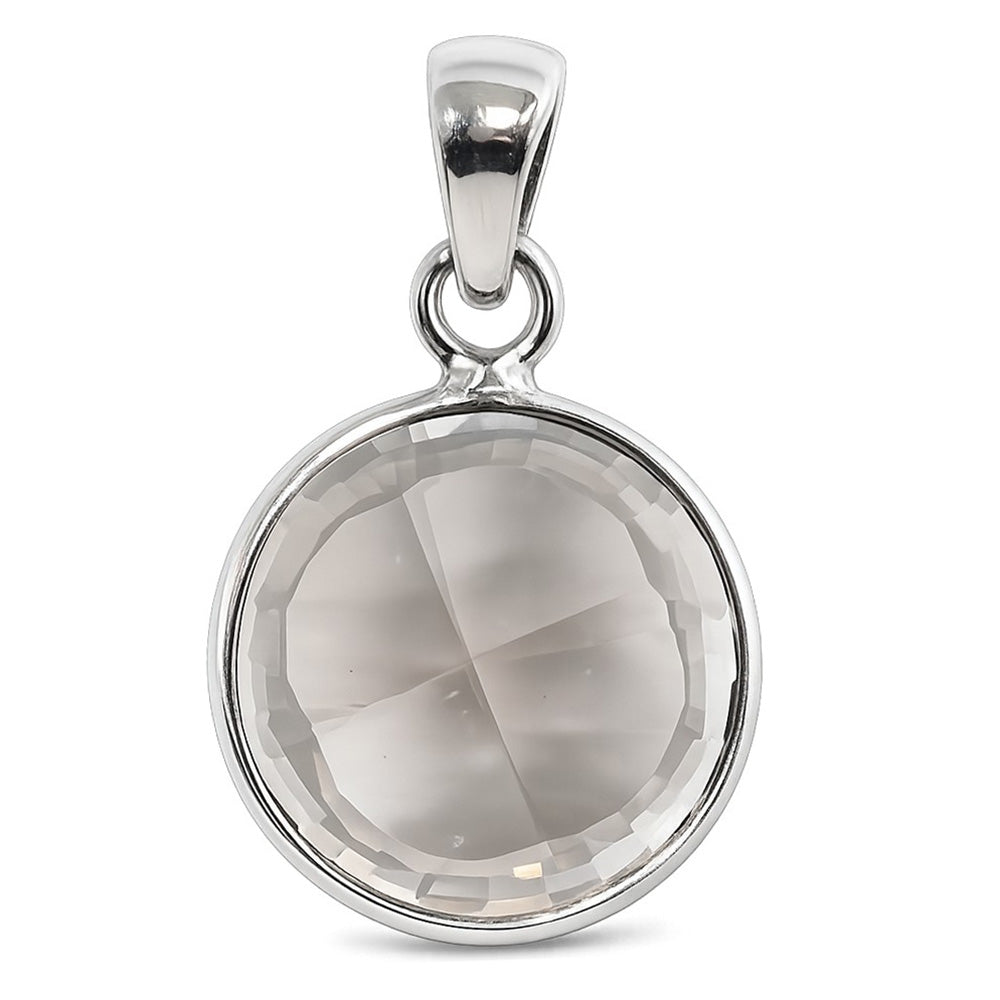 Smoky Quartz 925 Sterling Silver Pendant Necklace Jewelry SP01021