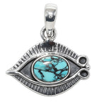 Lucky Charm Tibetan Turquoise 925 Sterling Silver Pendant Necklace Jewelry SP01023