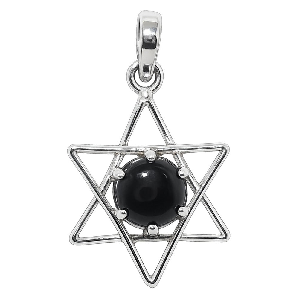Star - Black onyx 925 Sterling Silver Pendant Necklace Jewelry SP01024