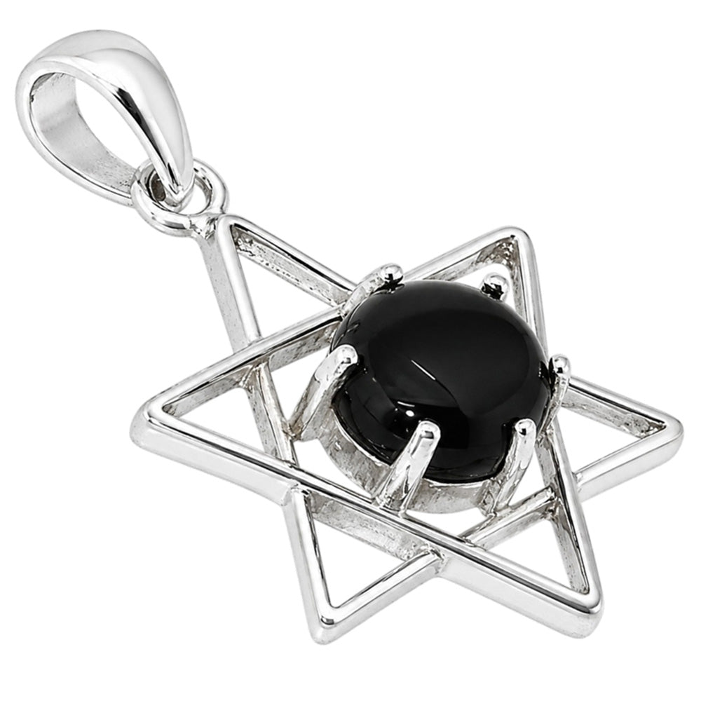 Star - Black onyx 925 Sterling Silver Pendant Necklace Jewelry SP01024
