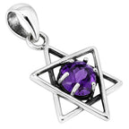Star - Amethyst 925 Sterling Silver Pendant Necklace Jewelry SP01025