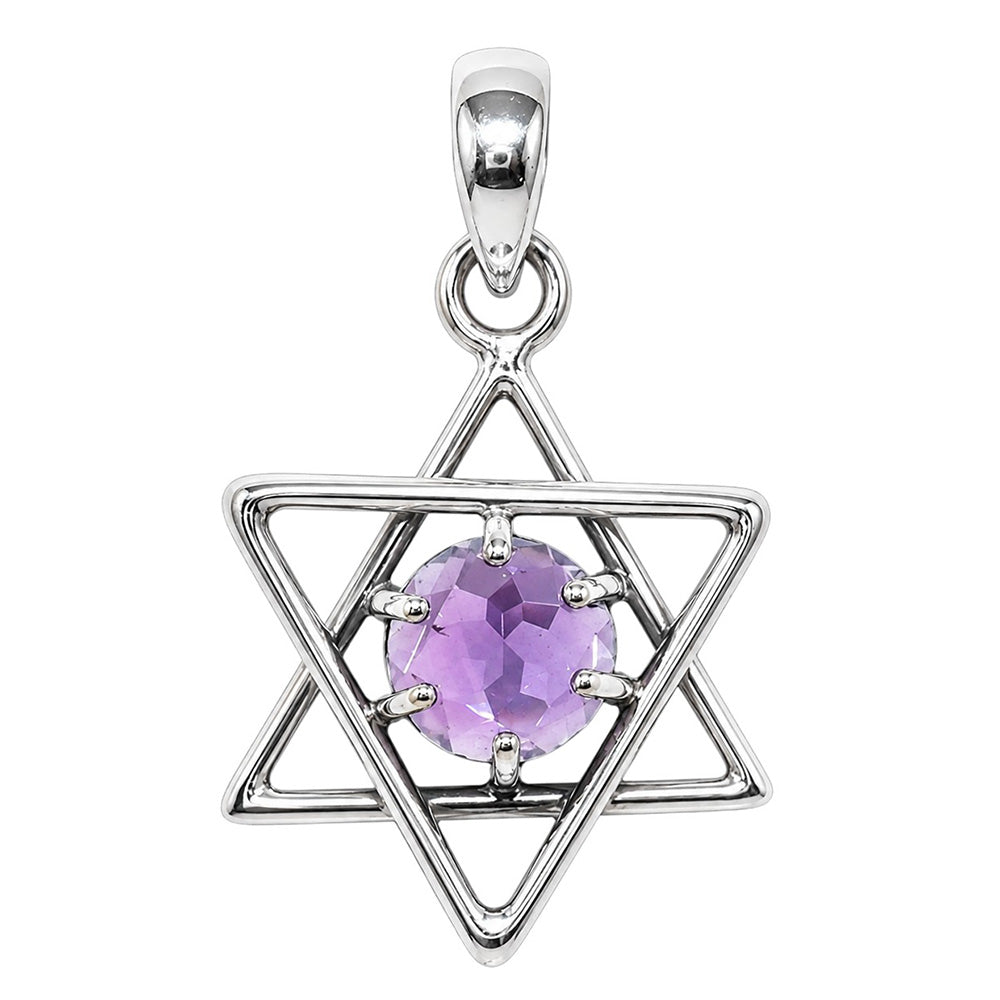 Star - Amethyst 925 Sterling Silver Pendant Necklace Jewelry SP01025
