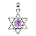 Star - Amethyst 925 Sterling Silver Pendant Necklace Jewelry SP01025