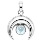 Crescent Moon - Sky Blue Topaz 925 Sterling Silver Pendant Necklace Jewelry SP01028