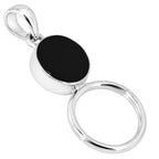 Black Onyx 925 Sterling Silver Pendant Necklace Jewelry SP01030