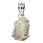 Ethiopian Opal Rough 925 Sterling Silver Pendant Necklace Jewelry SP01058