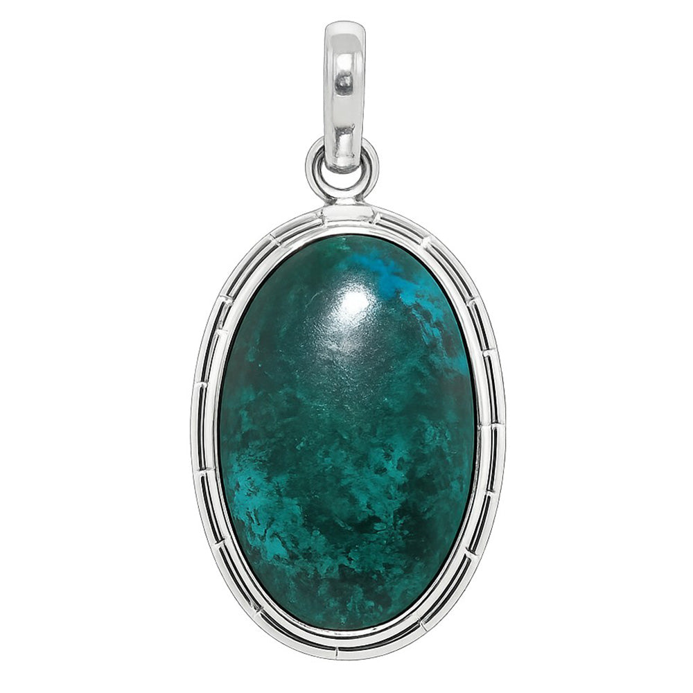 Azurite Chrysocolla 925 Sterling Silver Pendant Necklace Jewelry SP01059