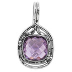 Amethyst Checker Briolette 925 Sterling Silver Pendant Necklace Jewelry SP01061