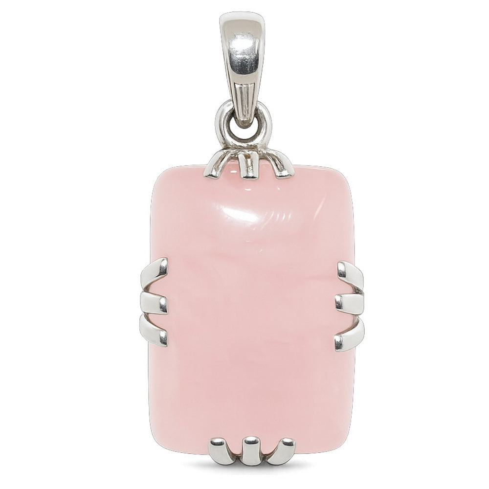 Rose Quartz 925 Sterling Silver Pendant Necklace Jewelry SP01073