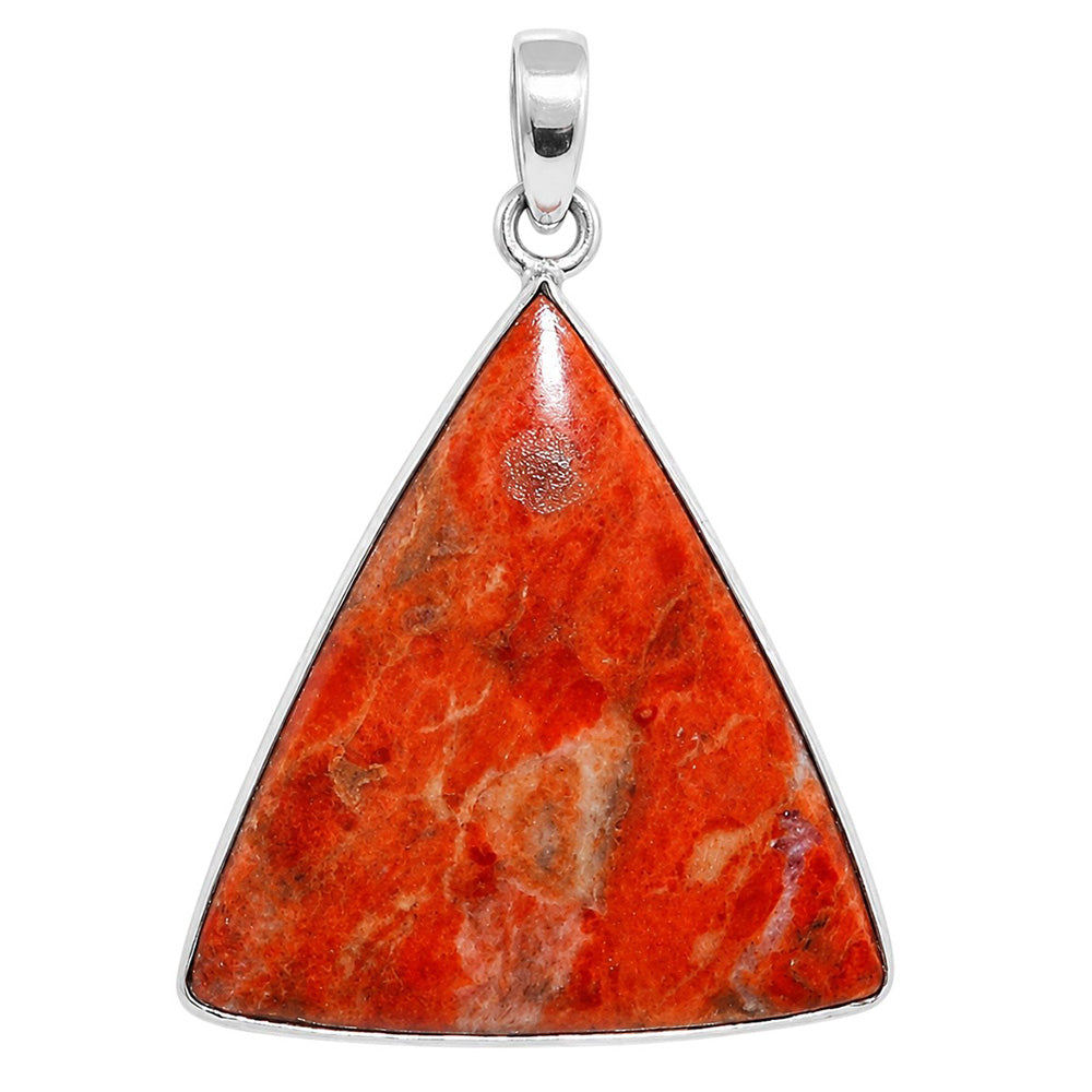 Red Sponge Coral 925 Sterling Silver Pendant Necklace Jewelry SP01074