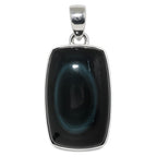 Obsidian Eye 925 Sterling Silver Pendant Necklace Jewelry SP01077
