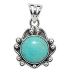 Paraiba Amazonite 925 Sterling Silver Pendant Necklace Jewelry SP01078