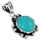 Paraiba Amazonite 925 Sterling Silver Pendant Necklace Jewelry SP01078
