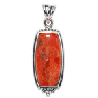 Red Sponge Coral 925 Sterling Silver Pendant Necklace Jewelry SP01080