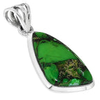 Green Matrix Turquoise 925 Sterling Silver Pendant Necklace Jewelry SP01083