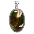 Chrome Chalcedony 925 Sterling Silver Pendant Necklace Jewelry SP01087
