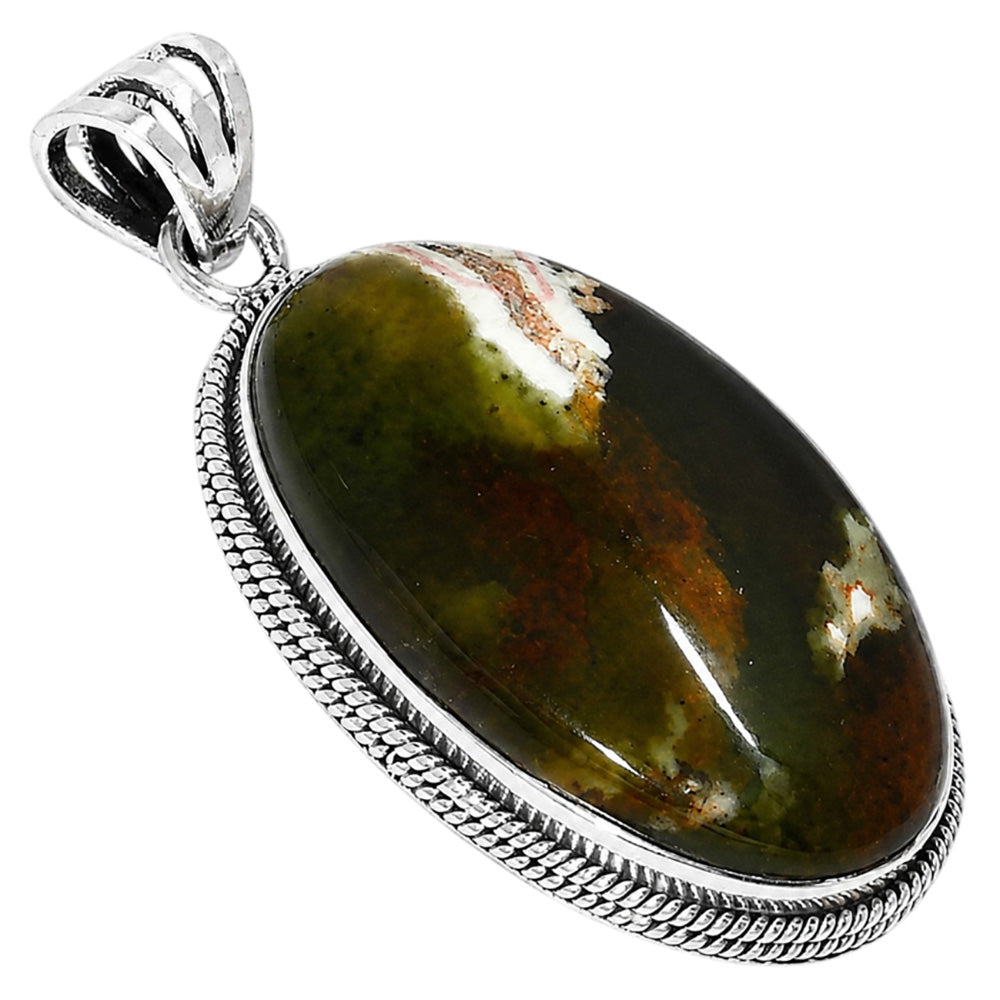 Chrome Chalcedony 925 Sterling Silver Pendant Necklace Jewelry SP01087