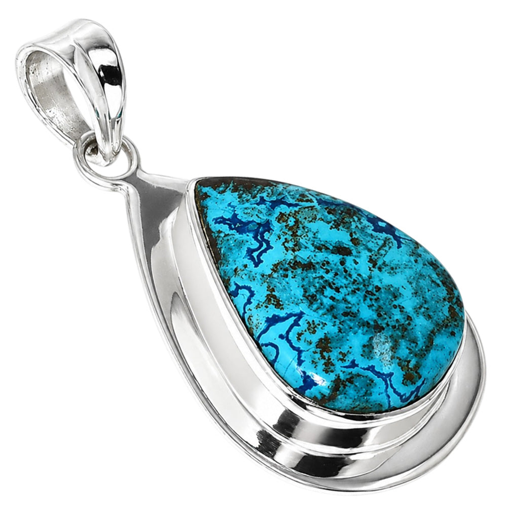 Shattuckite 925 Sterling Silver Pendant Necklace Jewelry SP01089