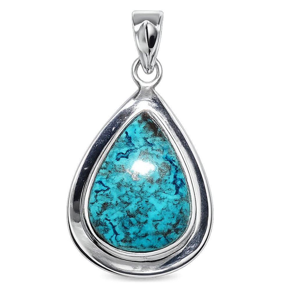 Shattuckite 925 Sterling Silver Pendant Necklace Jewelry SP01089