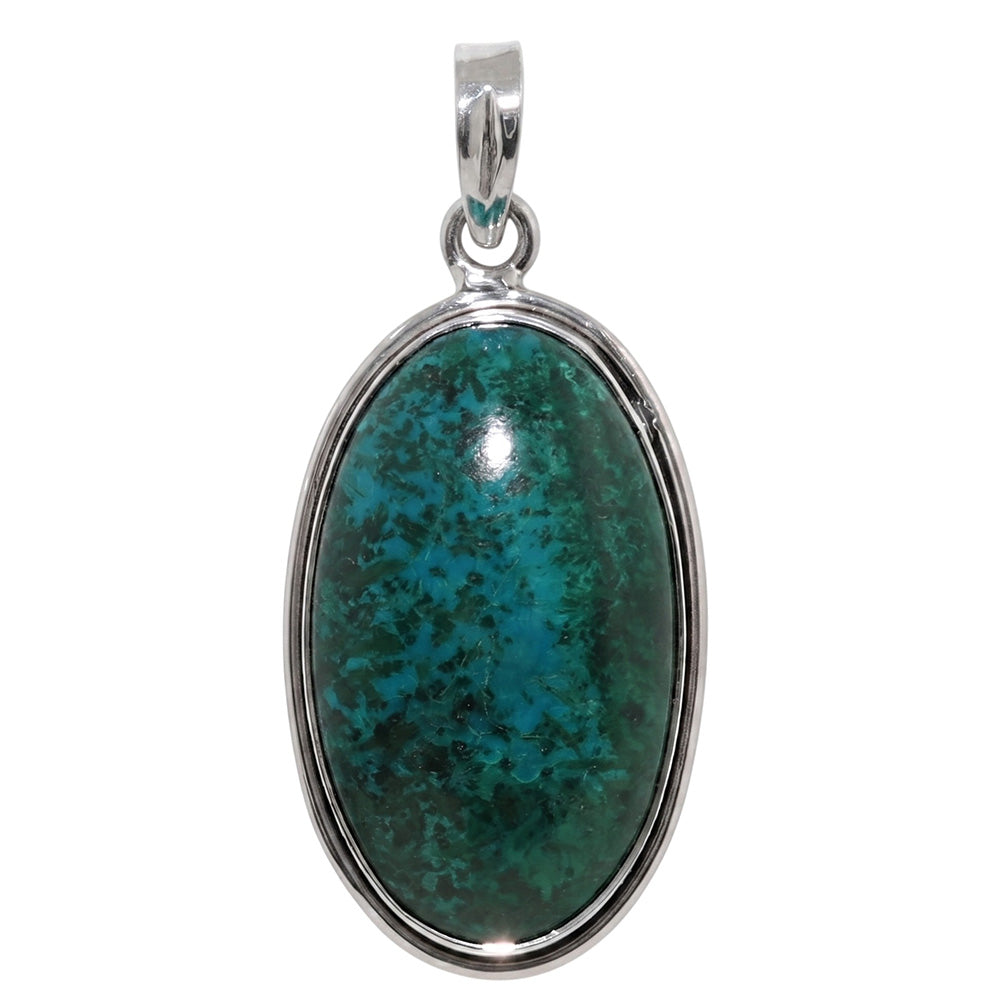 Azurite Chrysocolla 925 Sterling Silver Pendant Necklace Jewelry SP01099