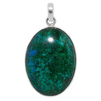 Azurite Chrysocolla 925 Sterling Silver Pendant Necklace Jewelry SP01101