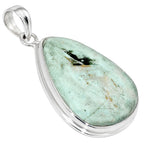 Lemon Chrysocolla 925 Sterling Silver Pendant Necklace Jewelry SP01102
