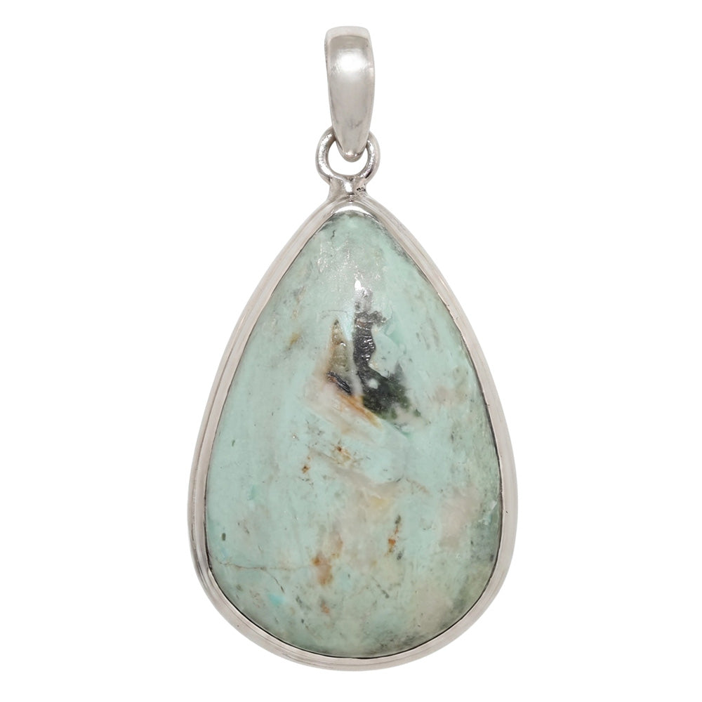 Lemon Chrysocolla 925 Sterling Silver Pendant Necklace Jewelry SP01102