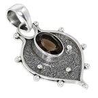 Smoky Quartz 925 Sterling Silver Pendant Necklace Jewelry SP01103