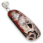 Laguna Lace Agate 925 Sterling Silver Pendant Necklace Jewelry SP01107