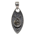 Black Tourmaline In Quartz 925 Sterling Silver Pendant Necklace Jewelry SP01109