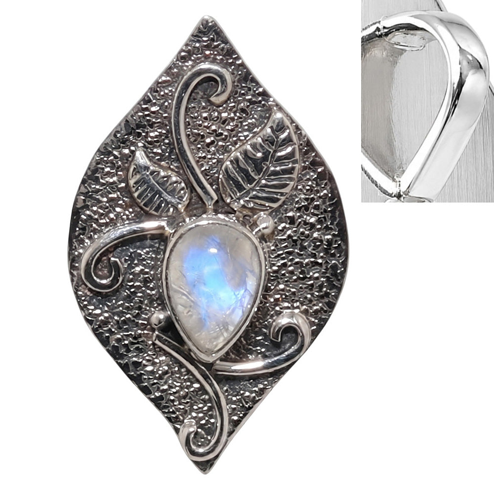 Rainbow Moonstone 925 Sterling Silver Pendant Necklace Jewelry SP01111