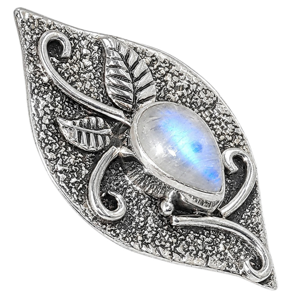 Rainbow Moonstone 925 Sterling Silver Pendant Necklace Jewelry SP01111