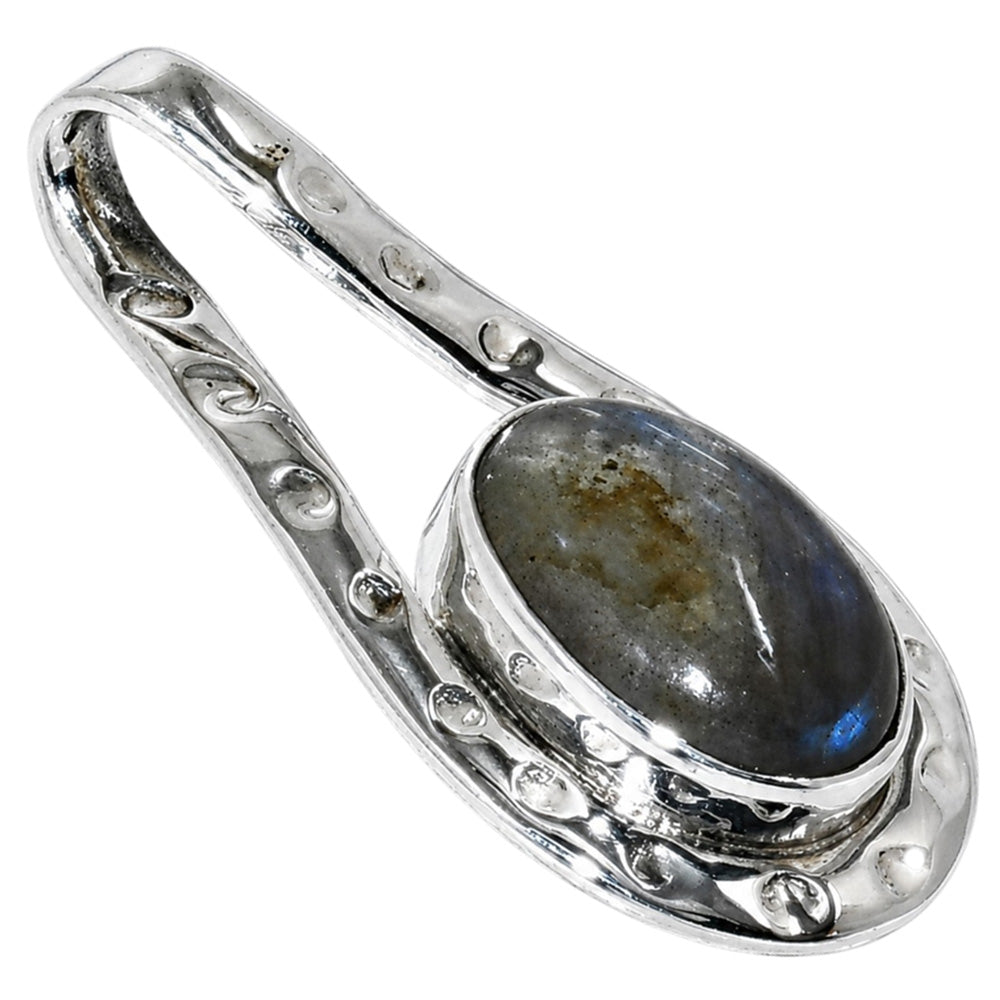 Blue Labradorite 925 Sterling Silver Pendant Necklace Jewelry SP01112